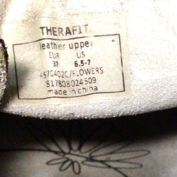 THERAFIT Mary Jane Clogs 37 Chloe Flower Adjustable Leather Floral Print 6.5 - 7 - Picture 8 of 8